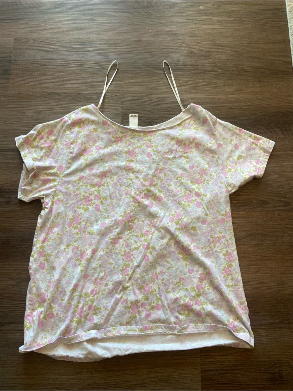 PINK Victoria's Secret Pastel Floral Top in Pink & Green